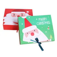 Nochebuena Big Gift Box Box Santa Fairy Papercard Kraft Present Party Favor Caja de actividad Red Jnb10111