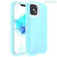 Defender Robot Cover Fodral för iPhone 11 12 xs Max 8 Plus SE Transparent Clear ShockoProof Case Samsung S21 S20 Ultra Plus Note Back Cover