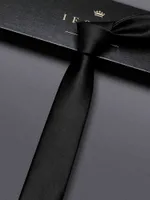 Brand Luxury Black 5 CM Skinny Tie for Men Fashion Business Dress Suit Necktie With Gift Box