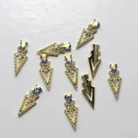 Artrhinestones 10pcs K 골드 럭셔리 AB 다이아몬드 삼각형 3D 예술 장식 S 모조 다이아몬드 네일 매력 돌 2020 새로운 도착