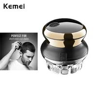 Kemei Easy Cut Diy Ufo Hair Checkper и Trimmer для мужчин Даже шнур / беспроводная ротационная тенг-комплект острых круглых лезвий 211229