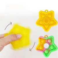Silicone Fidget Toy Star Pendant Desktop Decompression Toys Push Bubble Sensory Novelty Finger Spinners for Adults and Children 9 a00