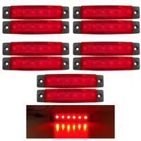 10ピース赤12V 24V 6 LEDサイドマーカーライト車の電球ターン信号クリアランスランプのトラックのトレーラーのためのサイドライト