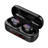 V7 TWS Bluetooth hörlurar Trådlöst V 5.0 hörlurar Touch Headset Sport Vattentät 3D-stereoljud LED-öronproppar Mode