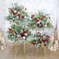 Dekorative blumen kränze flone ​​künstliche hochzeit mittelstücke floral ball table dekor simulation wald hintergrund straße führende decorat