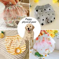Dog Apparel Cute Pet Physiological Pants Floral Lace Doggie Diapers Sanitary Washable For Female Small Puppy Shorts Underwear