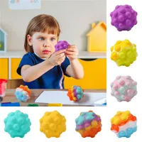 Antistress Cube Rainbow Ball Push Bubble Fidget Giocattoli Decompressione Squeeze Kid Stress Stress Sensory Toy