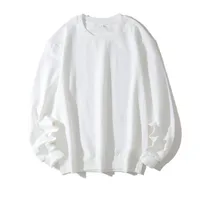 Męskie Koszulki Parklees 2021 Solidna Bawełna Pull T Shirt Mężczyźni Z Długim Rękawem Rib Hem Oversize O-Neck Plus Size Topy Casual Daily Streetwear Pullov