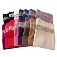 Hijab in chiffon musulmano con diamanti Testa sciarpe per signore scialle islamiche Hijabs Foulard Arab Wrap Turban Sciarpa