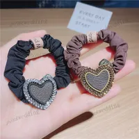 Crystal Heart Capel Bands Flower Pattern Copricapo Semplice Ponytail Elastico Ponytail Penytail Ties Casual Banda in gomma sottile