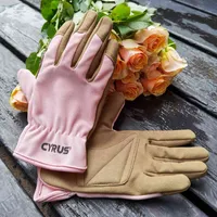 Gartenarbeit Gartenhandschuhe Frauen Arbeit Crete Resistent Leder Arbeit Yard Jäten Graben Beschneiden Rosa Damenhände