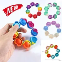 Wholesale 2022 Push Bubble Fidget Toys Sensory Ring Bracelets Puzzle Press Finger Bubbles Stress Bracelet Wristband