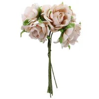 装飾的な花の花輪6本/ロトDIYシルクの花のバラの人工的な花束の家の結婚式のパーティー服の帽子アクセサリーデコ
