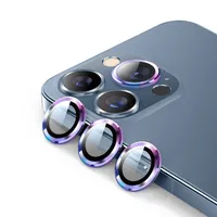 Película de lente de metal Pegatinas protector de la cámara Pegatinas Tapa de cristal templada para Apple iPhone 13 Pro 13MINI 13PRO MAX 1 UNIDS