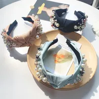 Süßigkeiten Bowknot Stirnband für Mädchen Vintage Böhmische simulierte Perle Haarband Dame Hochzeitsfest Haarschmuck Schönheit Haarband