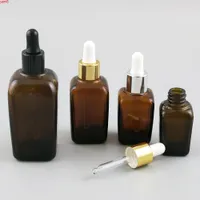 200 x 10 ml 25ml 35ml 50ml 100ml Leere Glas Aromatherapie Flaschenbehälter Square Bernstein ätherische Öle mit Eye DropPoods