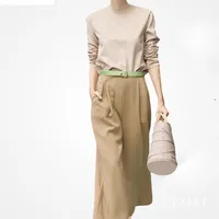Women Spring Summer Pant set Casual O-Neck Full Sleeve Blouse Shirt +Full-Length Wide Leg Pants Suit Two Piece Set Outfits 210524
