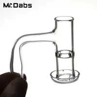 20mm Smoking Fully Weld Terp Vacuum Quartz Banger with Beveled Edge and Through Tube 10mm 14mm 19mm For Dab Rig Glass Bong Water Pipe