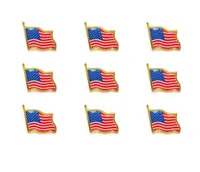 10 stks / partij Amerikaanse Vlag Revers Pin United States USA Pet Tie Broches Tack Badge Pins Mini Broche voor Kleding Tassen Decoratie