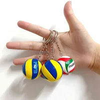 Lederen mini pvc sportvolleybal speelgoed zakelijke competitie spelers sleutelhanger voor mannen vrouwen portemonnee sleutelhanger H1126