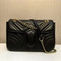 Luxury Designer Bag New Style Marmont Shoulder Bags Women Gold Chain Cross BodyBag PU Leather Handbags Purse Female 204