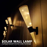 Solar Lamps Lights Outdoor Wall Lamp Warm White RGB Creative Street Waterproof Torch For Garden Corridor Yard Garage