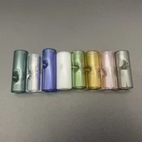 OD 8mm 12mm Colorful Round Flat Mouth Glass Filter Tip Smoking Cigarette Tube Holder 30mm 35mm Length For Dry Herb Tobacco Rolling Papers