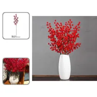 Dekorativa Blommor Kransar Mode Realistisk Konstgjord Berry Flower Faux Silk Simulation Red Anti Fade för vardagsrum