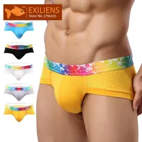 Onderbroek [Exiliens] Ondergoed Heren Shorts Slips Sexy Modal Mesh Ademend Mannelijke Man Ay Solid Comfy Size L-XXXL