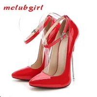 Mclubgirl 16 سم كعب مثير مضخات الأحذية سوبر عالية الكعب نقطة تو فايت WZ 220207