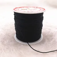 100M Roll 0.8mm Black Nylon Cord Thread Chinese Knot Macrame Cord Bracelet Braided String DIY Tassels Beading Thread