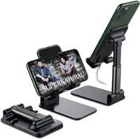 Titular dobrável desktop telefone stand ângulo altura ajustável compatível com smartphones / tablet caso