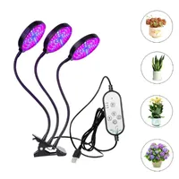 60W Växtodlingslampor Full Spectrum USB LED växer ljus med fjärrskrivbordslampa för växter Flower Tent Lights