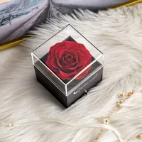 Реальная консервированная роза с любовью на тебе 100 языков ожерелье подарок для ее коробки, красный