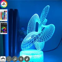 Baby Room Night Light LED Abstract Geometric Model 3D Desk Lamp Acrylic USB Nightlight Home Party Hotel Atmosphere Decoration