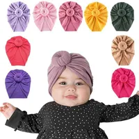 Infant Baby Headbands Solid Cotton Kont Turban Headband For Girls Spandx Stretchy Beanie Hat Headwear Hair Accessories