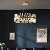 New Luxury K9 Crystal Ceiling Chandelier pendant lamps For Living Dining Room Kitchen Modern Gold Indoor lighting Decor