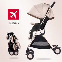 높은보기 아기 유모차 울트라 빛 접이식 패션 여행 캐리지 아기 신생아 비행기에서 할 수있는 4 개의 바퀴 충격 흡수기