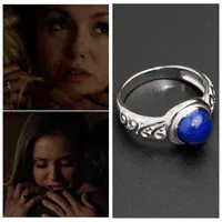 925 Стерлингового серебра фильм «Дневники вампира» Елена Гилберт вдохновил дневное кольцо Real Lapis Lazuli