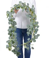 Густой лист искусственного эвкалипта лозы 21 цветов цветок глициния ротанга зеленица DIY садовый дом вечеринка свадебное украшение