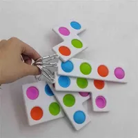 Push Poo Seiner Blase Sensory Keychain Pop Zappeln Spielzeug Simple Tiktok Tetris Mosaik Dekompression Silikon Finger Key Ring H41RICG