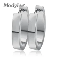 Modyle Silver Color Stainless Steel High Polished Stud Earrings For Women