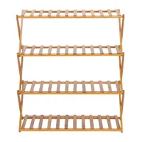Natural Material Storage Holders & Racks 100% Bamboo Plant Frame 4 Layers, Balcony Folding Flower Frame, Indoor Office Balcony, Living room, Outdoor Garden Decoration