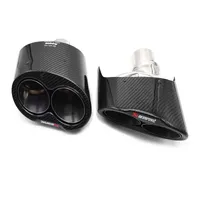 2 estilos de carbono real + tubo de cola de escape de acero inoxidable para RS3 RS4 RS5 RS7 RS8 Muffler Car Trasero Sistema de escape