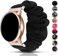 20 22mm scrunchies banda de reloj elástico para Samsung Galaxy Watch 46mm 42mm Active 2 Huawei Watch GT2 Strap Gear S3 Amazfit BIP Y1126