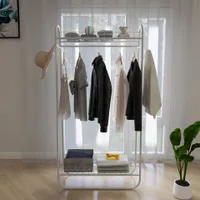WACO kleding kledingstuk rack, metaal, doek hanger racks standaard, droogrek voor opknoping kleding -white