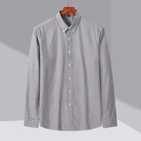 Men&#039;s Casual Shirts C2036 Business High Quality Vertical Stripes Gentleman Office Workwear Regular-Fit Lapel Long Sleeve Men Blouse