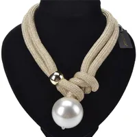Collares colgantes de moda collar gruesa resina gran perla de la cuerda de la joyería para las mujeres collares de moda 2021 Collier