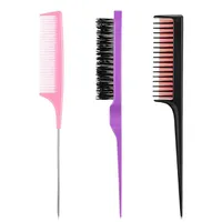 3pcs / set Hair Styling Pinsels Set, beinhaltet Haare Kamm flaumig, Rattenschwanz Triple Ting Combs für Frauen