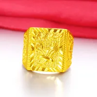 Not Fade Forever In Water Solid 14 K Gold Ring For Men Anillos De Bizuteria Wedding Fine Jewelry Mujer Box Male Cluster Rings
